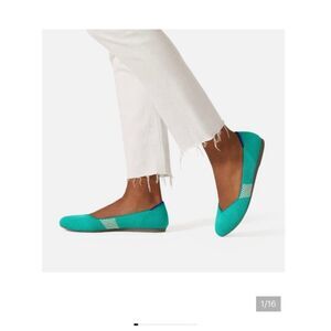 New Rothy's Teal Slip-On Flats‎ Calypso Sz 7